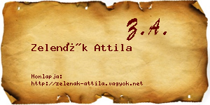 Zelenák Attila névjegykártya